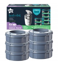 Set 6 rezerve pentru cos scutece Tommee Tippee Sangenic Twist and Click, Reciclabile